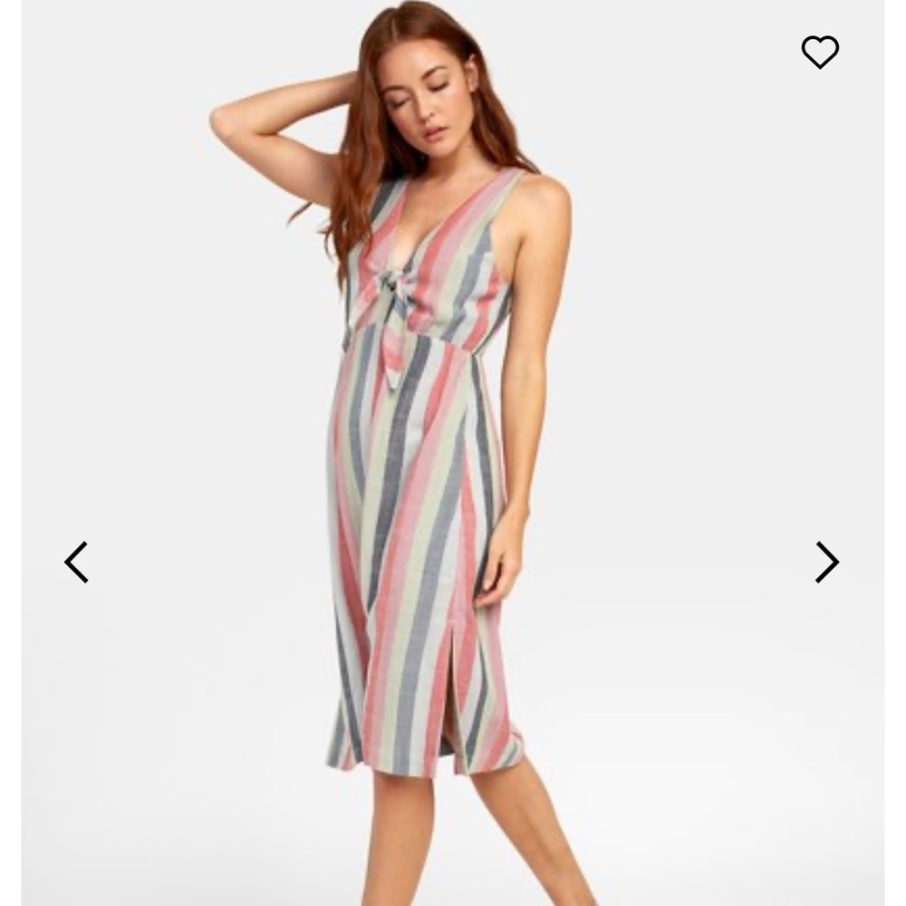 RVCA FLOSSIE STRIPED MIDI DRESS (Size S)